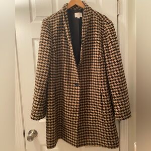 Loft Houndstooth Dress Trench